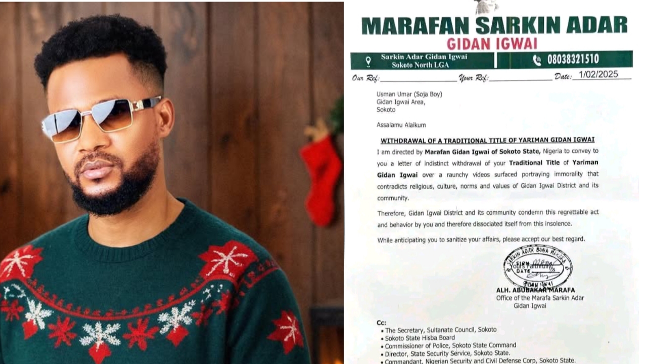 Masauratar Gidan Igwai Sokoto ta dakatar da kuma tuɓe Soja Boy daka sarautar Yarimar Igwai