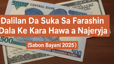 Tsofaffin da sabbin takardun Naira da Dala a kan teburin banki.