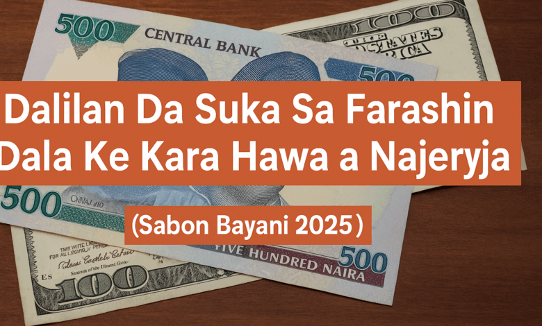 Tsofaffin da sabbin takardun Naira da Dala a kan teburin banki.
